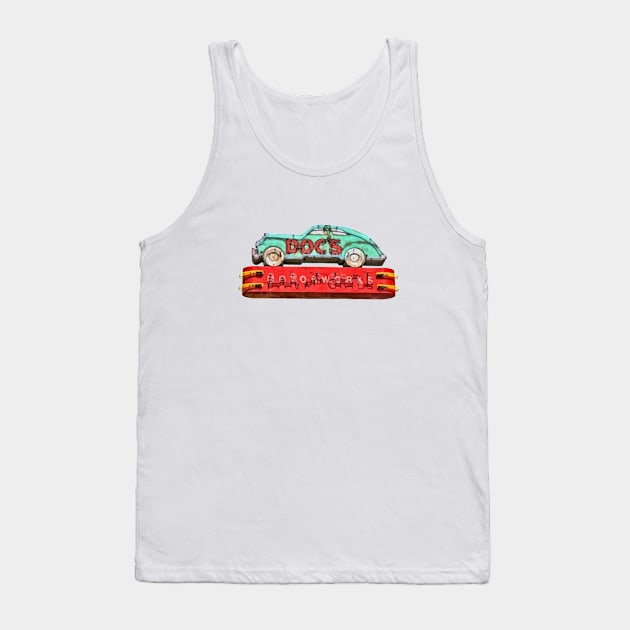 Docs Neon Sign Tank Top by DogfordStudios